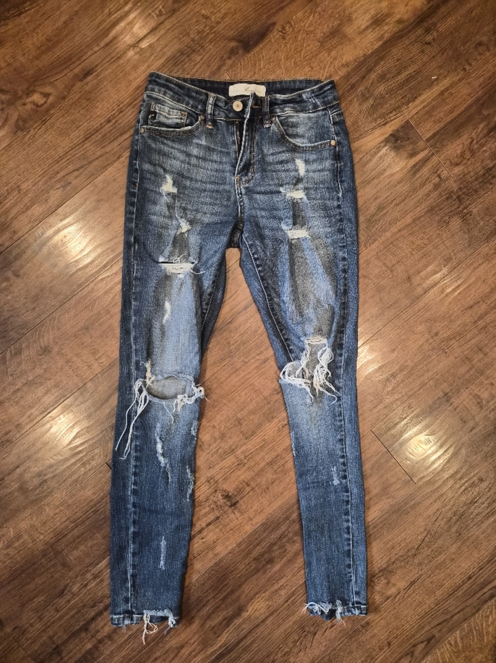 KanCan Distressed Skinny Jeans in Dark Blue Wash